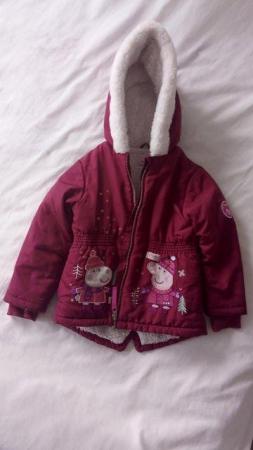 Image 1 of Girls Peppa Pig Thick Winter Coat.