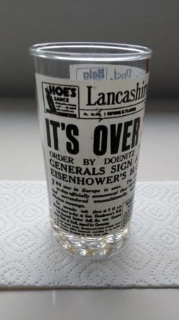 Image 2 of LANCASHIRE DAILY POST 1 MAY 1945 COMMEMORATIVE GLASS