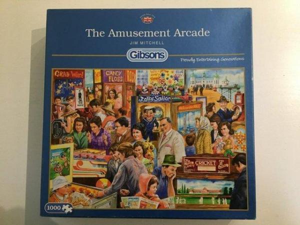 Image 2 of Gibson 1000 piece jigsaw titled The Amusement Arcade.