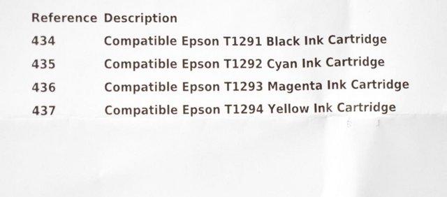 Preview of the first image of EPSOM COMPATIBLE INK X 4 BRAND NEW.