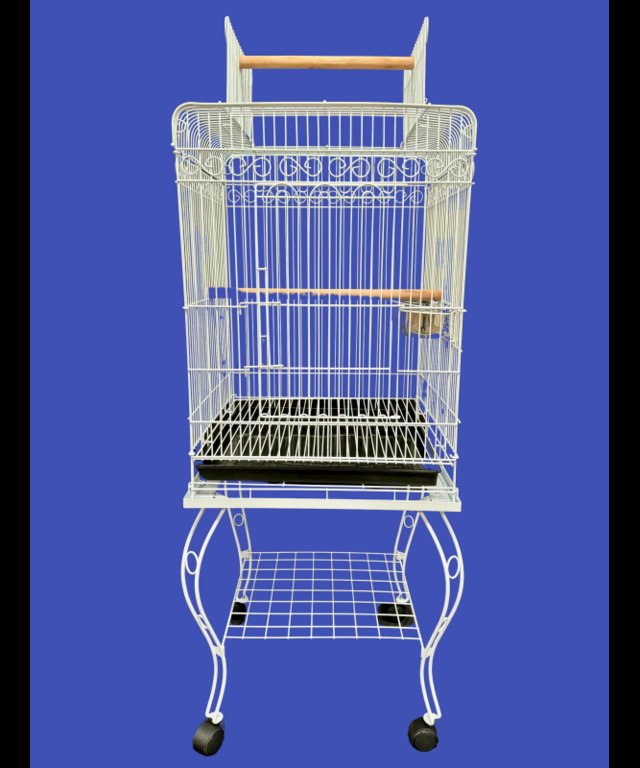 Preview of the first image of Parrot-Supplies Hawaii Parrot Cage With Stand White.