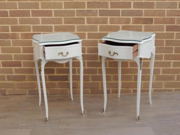 Image 4 of Pair of French Tall Bedside Tables (UK Delivery)