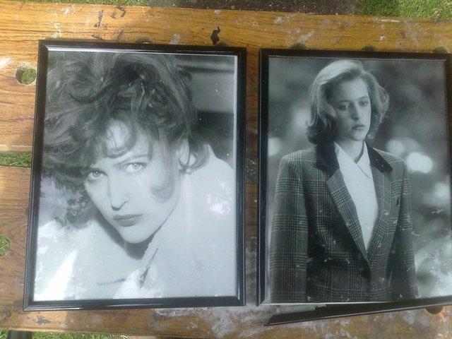 Preview of the first image of Gillian Anderson Collector's photos Glass frames X Files X2.