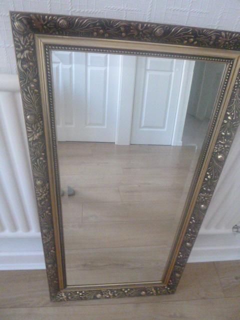 Preview of the first image of Vintage Large Mirror, Antique Gold Finish, 81cmx46cm., Ex Co.