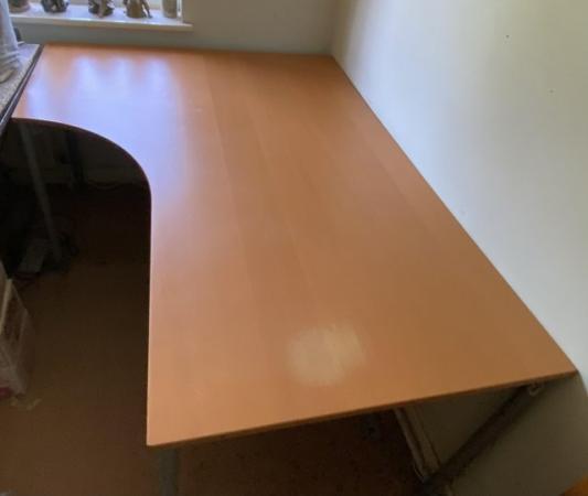 Image 2 of Large office desk with a steel frame