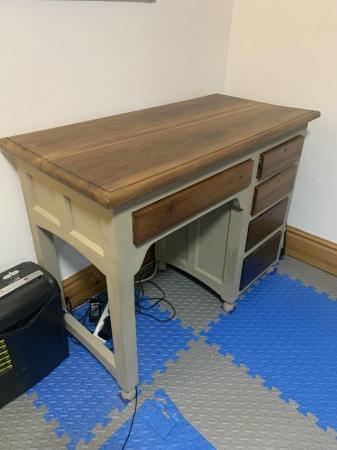 Image 1 of Beautiful Solid Heavy Wood Desk