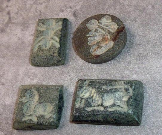 Image 2 of Four Intaglio stone ring or pendant Seals Four, REPLICAS