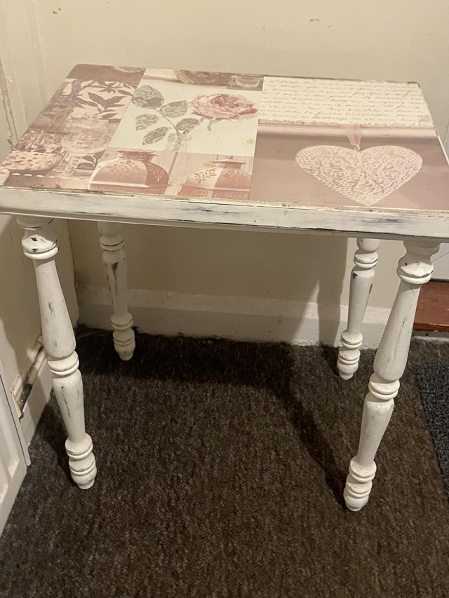 Preview of the first image of Small side table shabby chic.