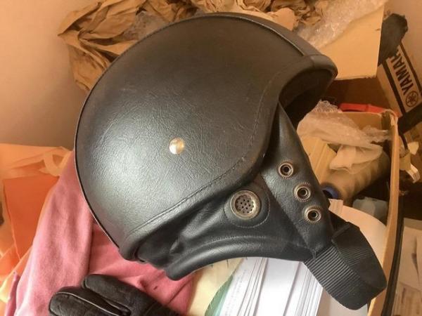 Image 2 of Bobber open face leather helmet size M