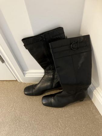 Image 1 of Black Leather knee boots