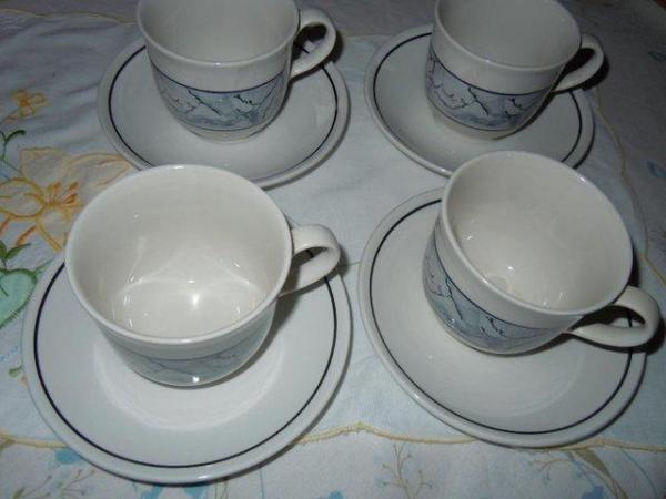 Image 1 of Tea Set Grey Marbling 8 Piece -So Retro!