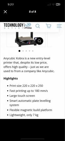 Image 1 of Anycubic kobra 3D printer