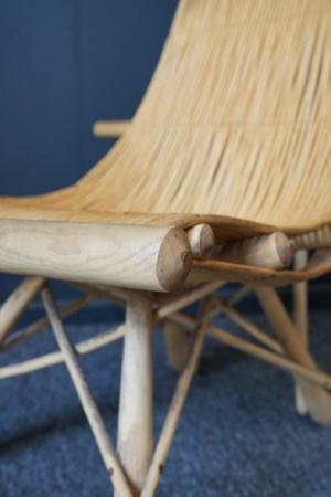 Image 5 of Mid Century 1970s Ash & Wicker Lounge Chair