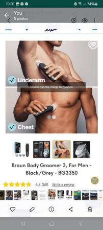 Image 2 of BRAUN BODY GROOMER 3 FOR MEN BLCK