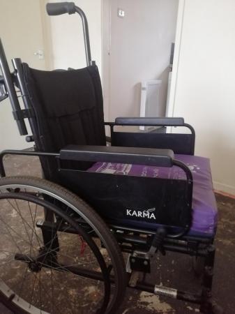 Image 1 of KARMA MANUAL WHEELCHAIR WITH 4 HANDLES GOOD WORKING CONDITIO