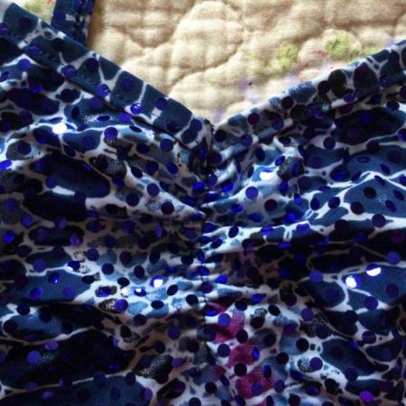 Image 6 of Stunning Vtg 90s NEW LOOK Blue & Purple Sequin Strappy Top