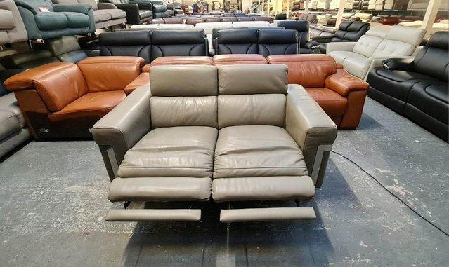 Image 4 of Moreno grey leather electric recliner 2 seater sofa