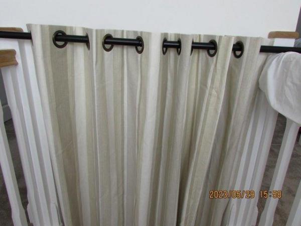 Image 1 of fully lined Linen Curtains neutral colour