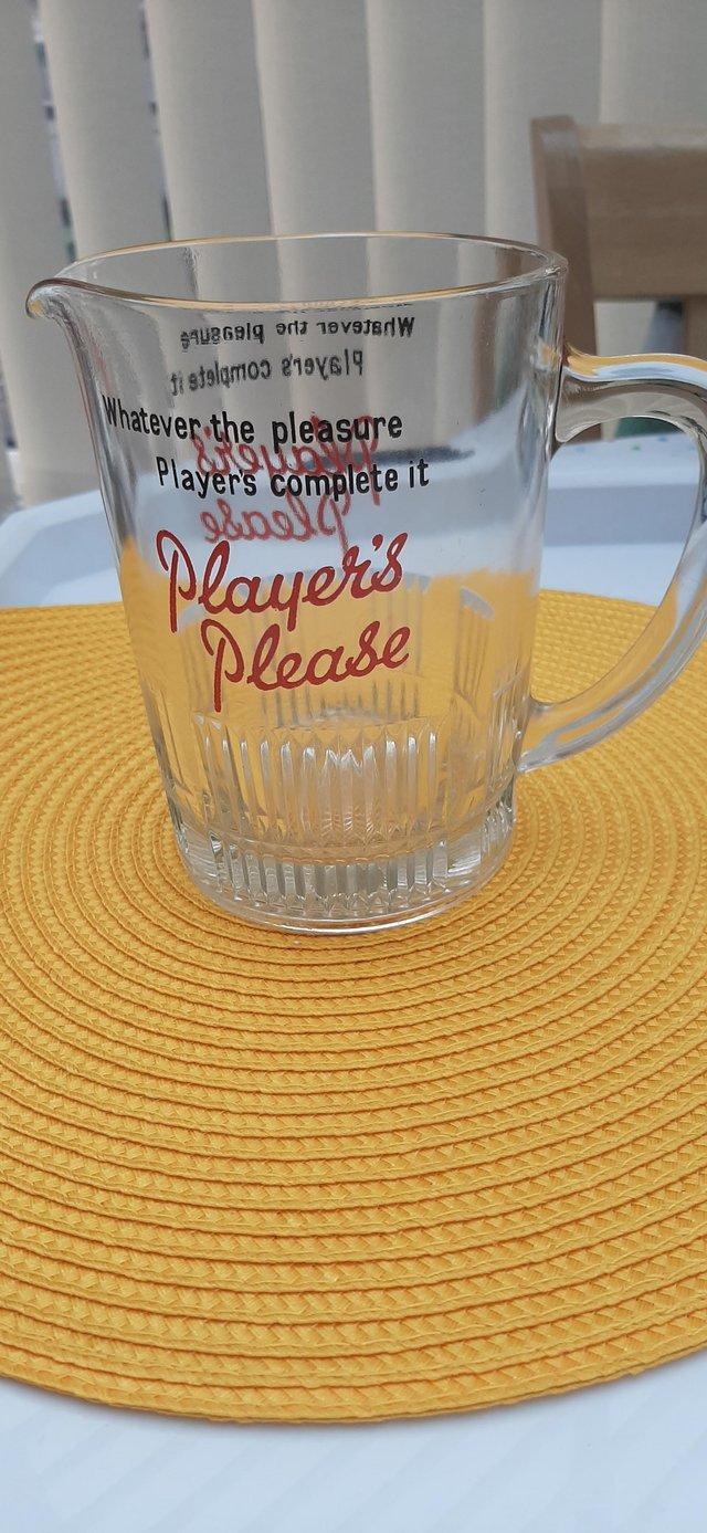 Preview of the first image of Vintage 'Player's Please' Glass Jug.