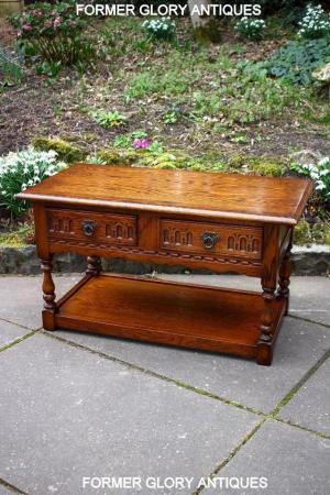 Image 80 of OLD CHARM LIGHT OAK TWO DRAWER COFFEE TABLE TV UNIT STAND