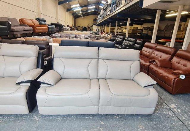 Image 12 of La-z-boy grey and black leather 3+2 seater sofas