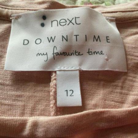 Image 2 of Size 12 NEXT DOWNTIME Pink Marl Baggy Shirt-tail Lounge Top