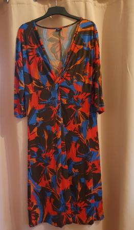 Image 1 of Knot Front Jersey Long Sleeved Midi Dress, size 22.