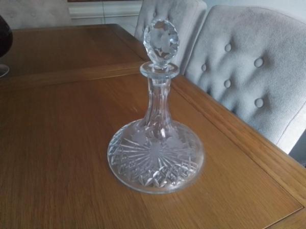 Image 1 of Heavy cut glass crystal decanter
