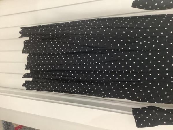 Image 3 of Black and white polka dot long Topshop dress size 12