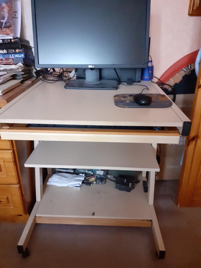 Preview of the first image of Metal computer desk on castors.