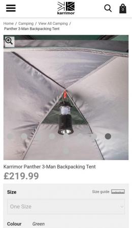 Image 15 of Karrimor Panther 3 (3 man) USED ONLY ONCE!