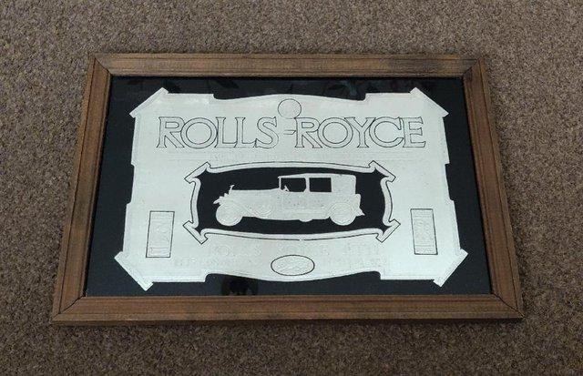 Preview of the first image of Original Vintage Rolls Royce Car Advertising Mirror.