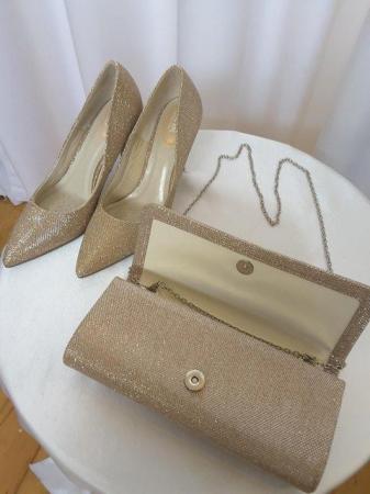 Image 3 of Champagne glitter mesh court shoe S.6 / 39 New in box.