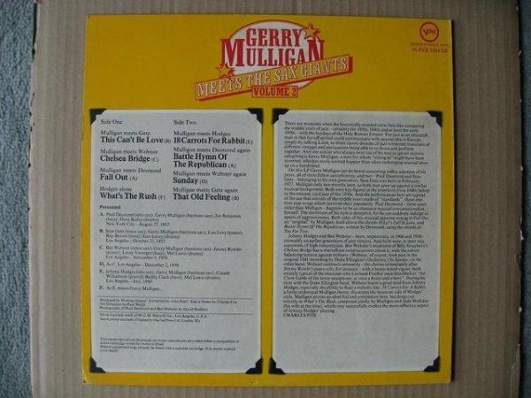 Image 3 of Gerry Mulligan – Meets The Sax Giants Volume 2 - LP – Verve