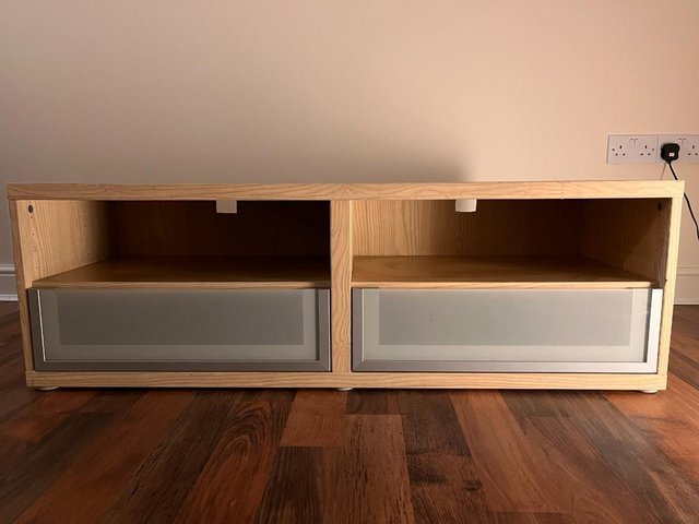 Preview of the first image of Oak TV Bench with Drawers.