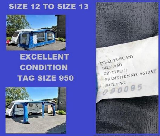 Image 1 of Caravan Awning Pyramid Tag Size 950 Size 12 to Size 13