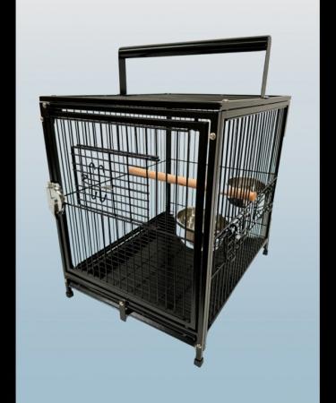 Image 4 of Parrot Supplies Premium Parrot Travel Cage - Black