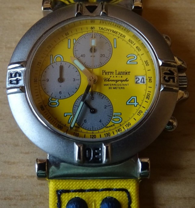 Preview of the first image of RARE PIERRE LANNIER CHRONOGRAPH - TRIBUTE TO TENNIS STAR CED.