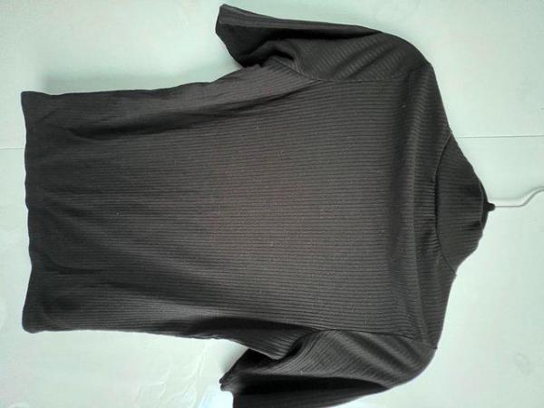 Image 2 of Black high neck ribbed top size 6