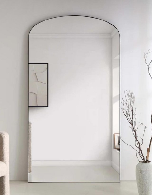 Preview of the first image of Emmy Extra-Large Black Arch Floor Mirror 180 x 100 cm.
