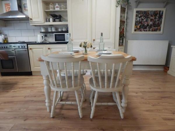 Image 2 of Vintage Pine Kitchen / Dining table & 4 chairs