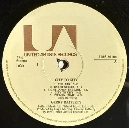 Image 3 of GERRY RAFFERTY ‘City To City’ 1978 Swedish Press LP. NM/EX