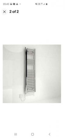 Image 3 of Kudox Electric Silver Towel rail warmer (W)300mm x (H)1100mm