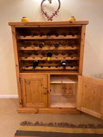 Image 3 of Natural Waxed Pine Cupboard / Wine Cabinet