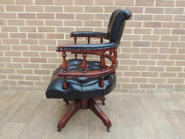 Image 6 of Vintage Chesterfield Captains Chair on Brass Castors (Delive
