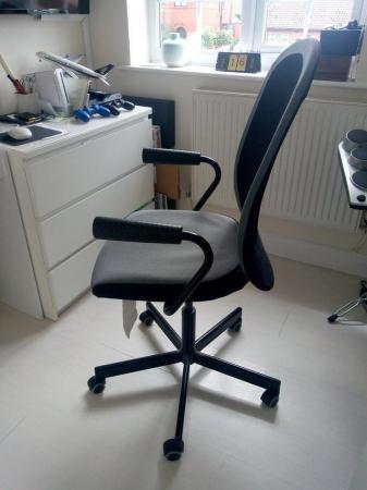 Image 2 of IKEA black office chair with arms