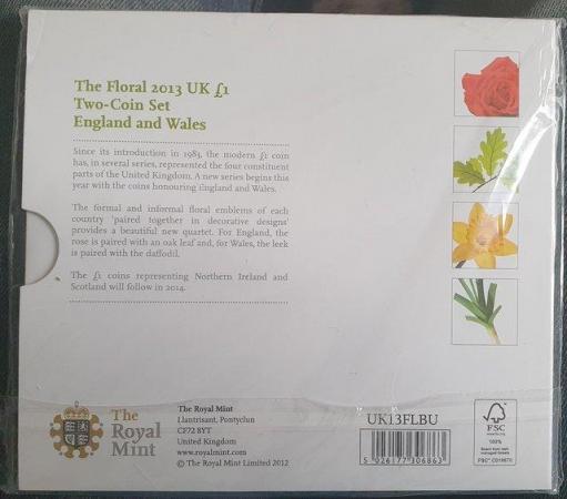Image 2 of R.Mint The Floral £1 2-Coin Set England & Wales