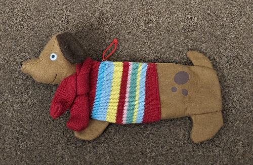 Preview of the first image of Cute Kids Felt Sausage/Dachshund Dog Pencil Case.