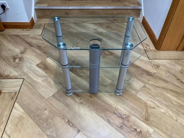 Image 2 of Glass tv stand,with glass shelf