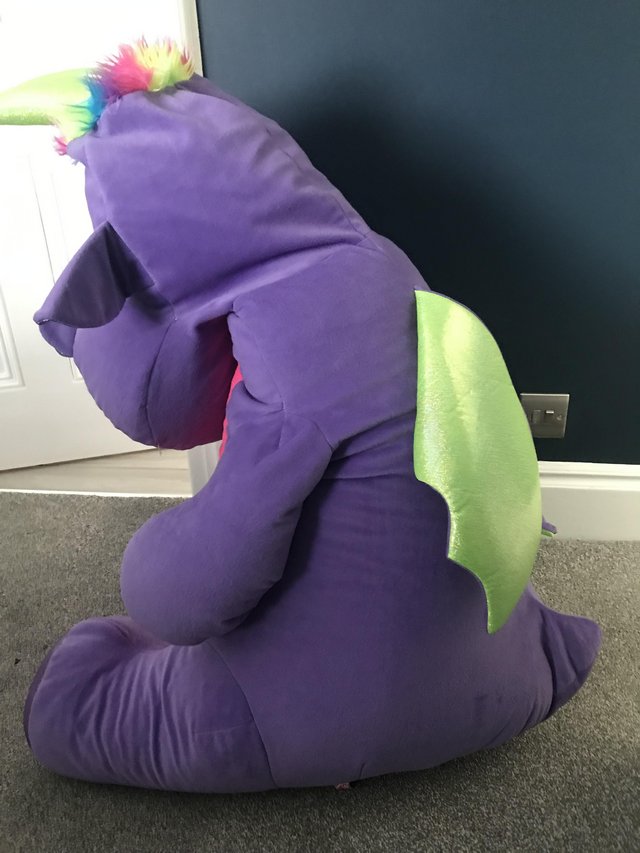 Preview of the first image of Giant Purple Dragon Soft Toy.